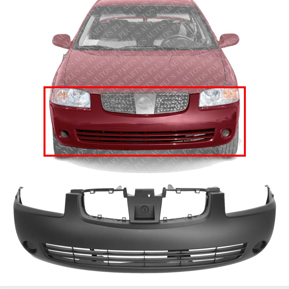 Front Bumper Cover Primed Direct Replacement Compatible With 2004-2006 Nissan Sentra NI1000216 F20226Z525