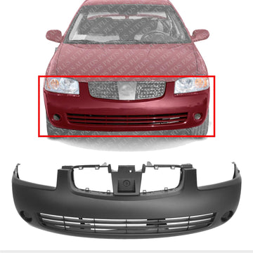Front Bumper Cover Primed Direct Replacement Compatible With 2004-2006 Nissan Sentra NI1000216 F20226Z525