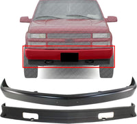 AUTOS PARTS PLUS Front Bumper Face Bar Steel & Lower Valance Air Deflector Primed Plastic Direct Replacement Compatible With 1988-2000 Chevrolet & GMC C/K Series GM1002168 GM1090105