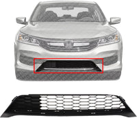 AUTOS PARTS PLUS Front Bumper Lower Grille Without Collision Warning Textured Direct Replacement Compatible With 2016-2017 Honda Accord HO1036126 71152T2FA50