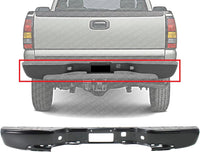 Rear Step Bumper Fleetside Powdercoated Black Steel Direct Replacement Compatible With 1999-2006 Chevrolet Silverado/GMC Sierra 1500 2500HD 3500 GM1102412 88944059
