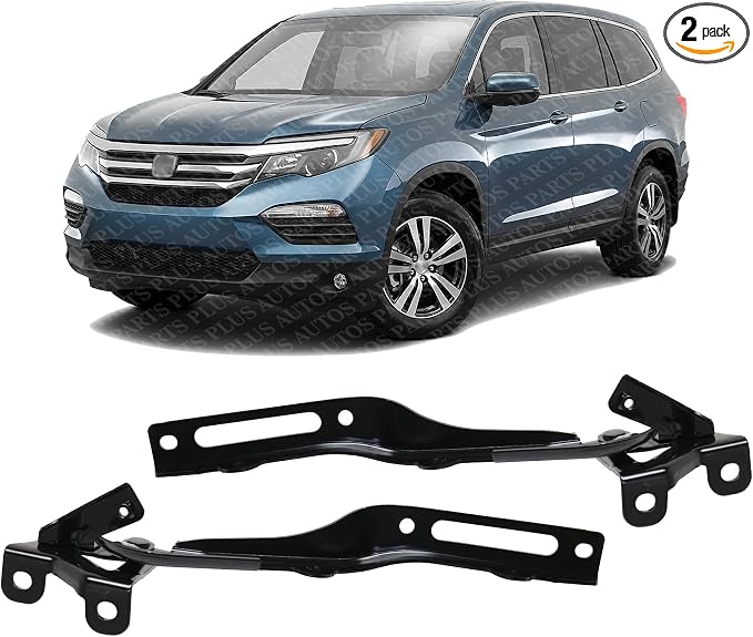 Set of 2 Front Hood Hinge Assembly Steel Left Driver & Right Passenger Side Direct Replacement Compatible with 2019-2023 Honda Passport / 2016-2022 Pilot / 2017-2023 Ridgeline