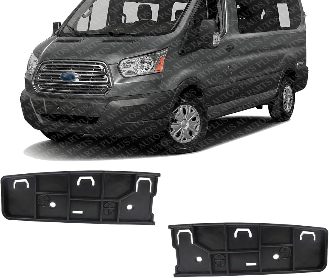 Set of 2 Front Bumper Upper Cover Bracket Plastic Right Passenger & Left Driver Side Direct Replacement Compatible with Ford 2015-2024 Ford Transit Van FO1043143 FO1042143