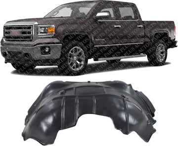 Front Fender Liner Left Driver Side Direct Replacement Compatible With 2014-2018 GMC Sierra 1500 GM1248239 23496264-PFM