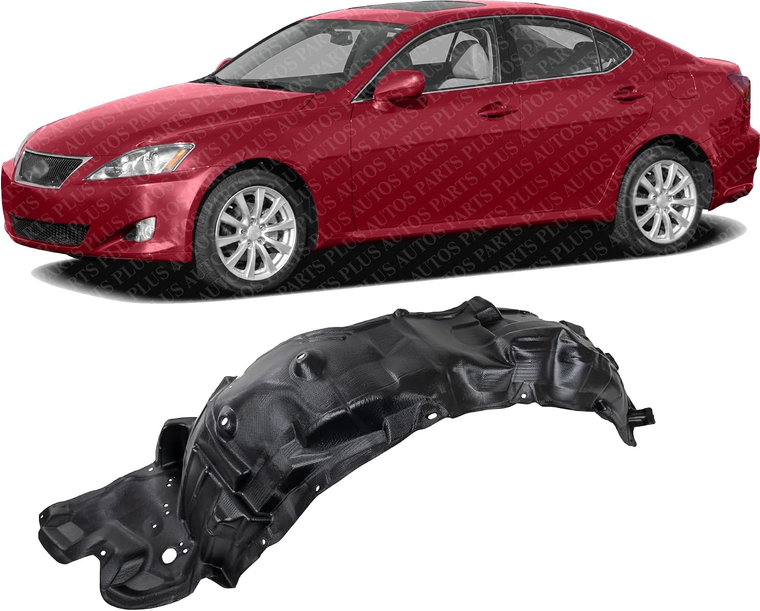 Front Fender Liner Vacuum Form Left Driver Side Direct Replacement Compatible With 2006-2008 Lexus IS250 / 350 LX1250112 5380653020