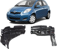 AUTOS PARTS PLUS Set Of 2 Front Engine Splash Shield Left Driver & Right Passenger Side Direct Replacement Compatible With 2007-2012 Toyota Yaris TO1228139 TO1228138 5144152250 5144252110
