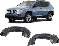 Set of 2 Front Fender Liner Right Passenger & Left Driver Side Direct Replacement Compatible with 2011-2017 Jeep Compass CH1249160 CH1248160 5182554AD 5182555AD