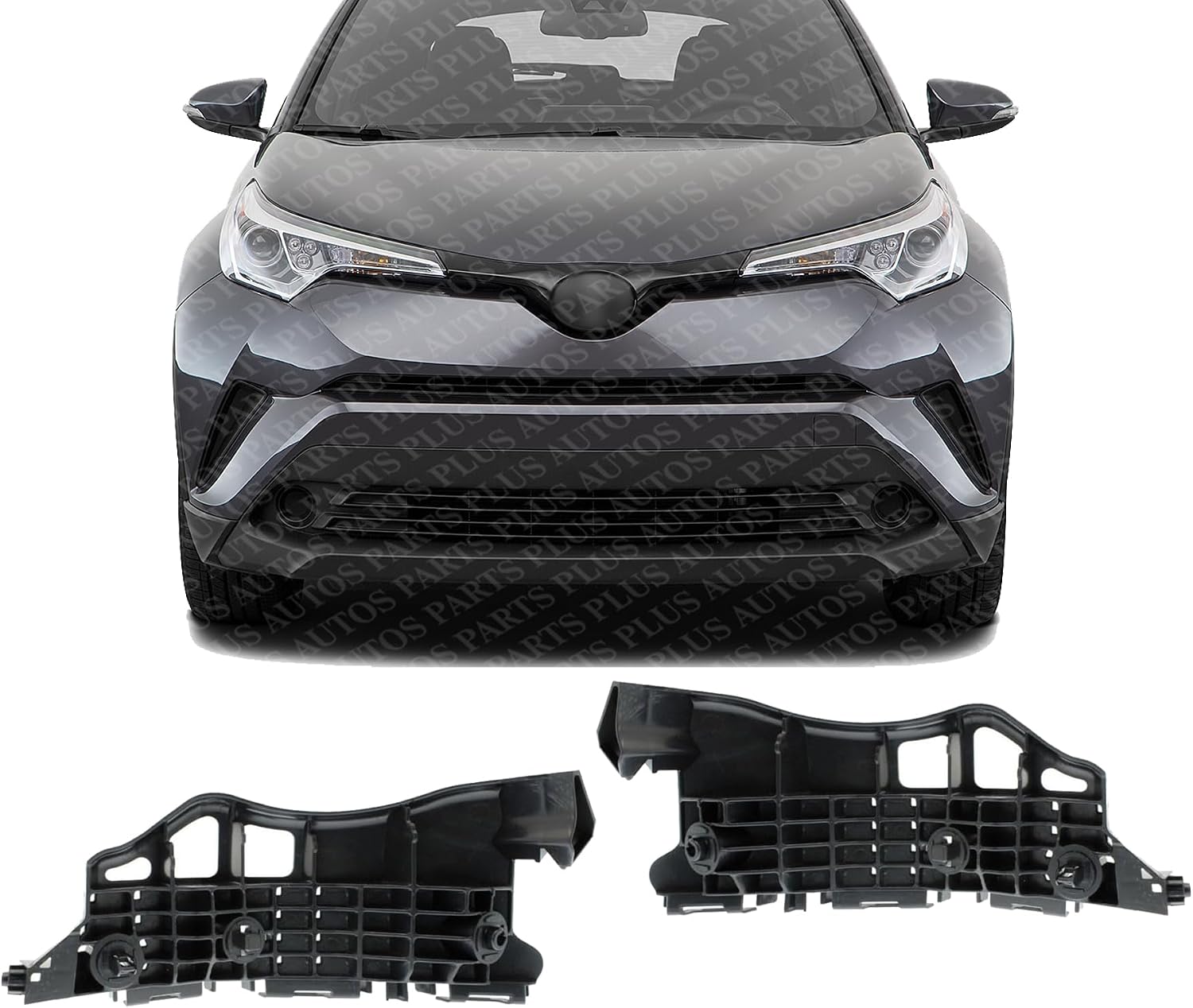 Set Of 2 Front Bumper Retainer Plastic Left Driver & Right Passenger Side Direct Replacement Compatible With 2018-2022 Toyota C-HR TO1043134 TO1042134 52536F4010 52535F4010