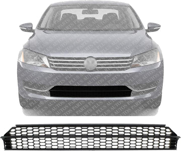 Front Bumper Center Lower Grille Textured Gray Direct Replacement Compatible With 2012-2015 Volkswagen Passat VW1036126 5618536779B9