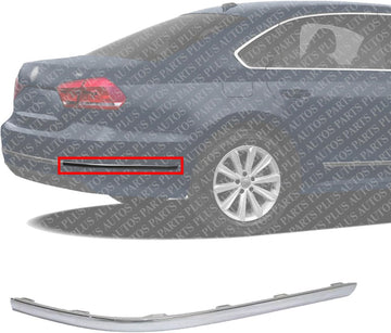 Rear Bumper Outer Trim Molding Primed Right Passenger Side Direct Replacement Compatible with 2012-2015 Volkswagen Passat VW1147103 5618074602ZZ