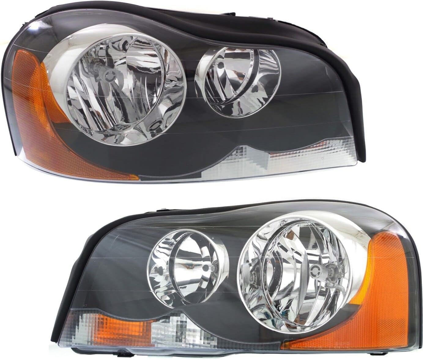 Set Of 2 Front Head Light Assembly Plastic Left Driver & Right Passenger Side Direct Replacement Compatible With 2003-2005 Volvo XC90 VO2502112 VO2503112 312768096 312768104