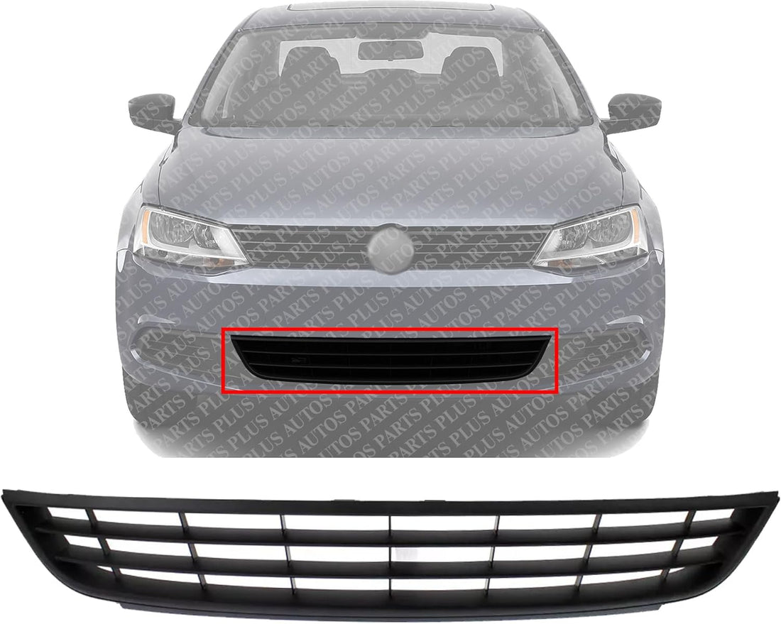 Front Bumper Grille Textured Direct Replacement Compatible With 2011-2014 Volkswagen Jetta VW1036121 5C68536779B9