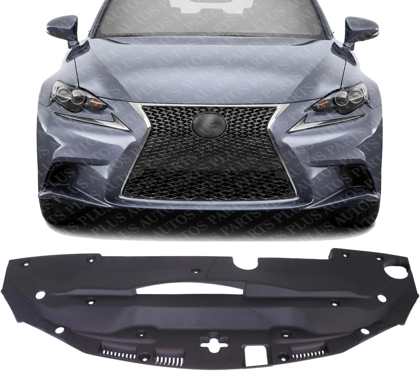 Front Radiator Support Cover Plastic Direct Replacement Compatible With 2006-2015 Lexus IS350 / IS250 LX1224104 5329553010