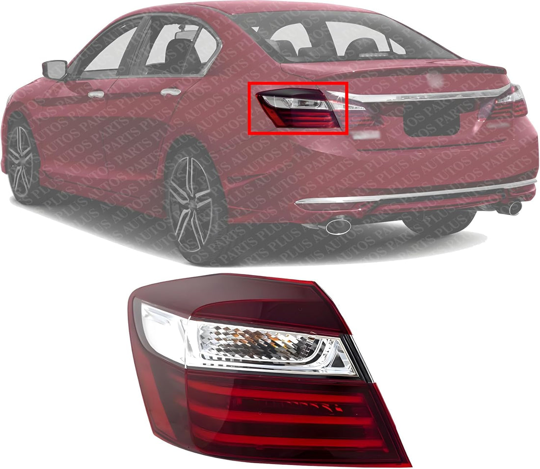 Rear Tail Light Outer Assembly Left Driver Side Direct Replacement Compatible With 2016-2017 Honda Accord HO2804108 33550T2AA21