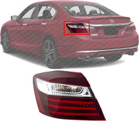 Rear Tail Light Outer Assembly Left Driver Side Direct Replacement Compatible With 2016-2017 Honda Accord HO2804108 33550T2AA21