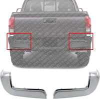 Set OF 2 Rear Bumper End Cap Chrome Left Driver & Right Passenger Side Direct Replacement Compatible With 2016-2023 Toyota Tacoma TO1104131 TO1105131 5215604020 5215504020