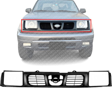 Front Grille Primed Direct Replacement Compatible With 1998-2000 Nissan Frontier NI1200181 623103S500