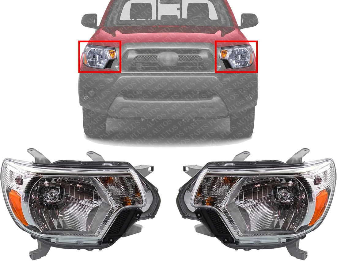 Set Of 2 Front Head Light Assembly Left Driver & Right Passenger Side Direct Replacement Compatible With 2012-2015 Toyota Tacoma TO2503213 TO2502213 8111004181 8115004181