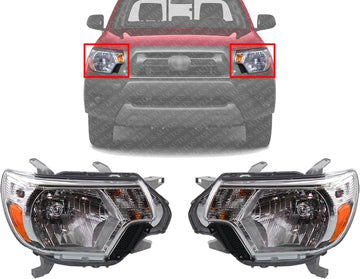Set Of 2 Front Head Light Assembly Left Driver & Right Passenger Side Direct Replacement Compatible With 2012-2015 Toyota Tacoma TO2503213 TO2502213 8111004181 8115004181