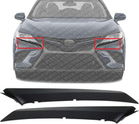 Set Of 2 Front Bumper Upper Molding Textured Right Passenger & Left Driver Side Direct Replacement Compatible With 2018-2022 Toyota Camry TO1047105 TO1046105 5271206100 5271306100