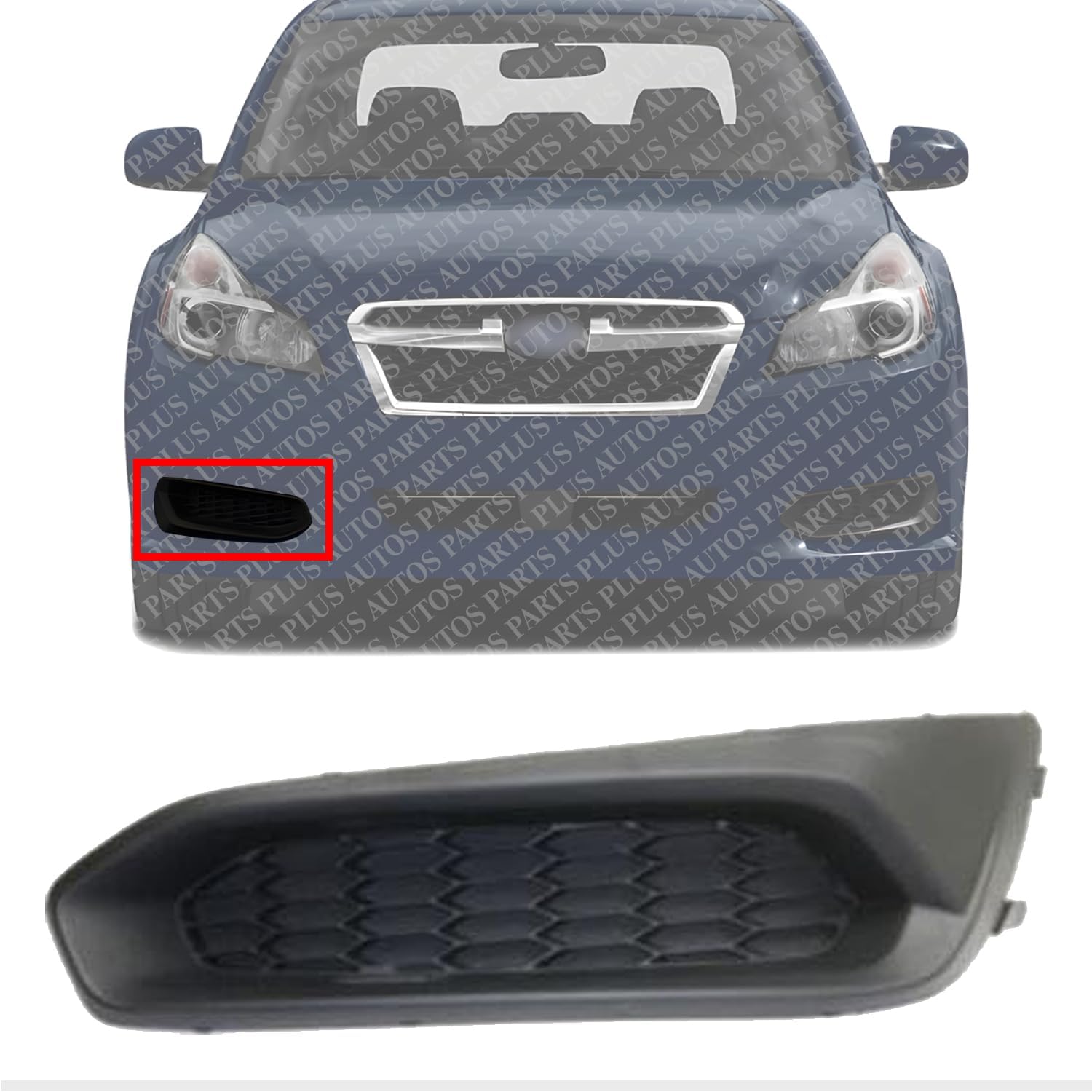 Front Fog Light Cover Textured Right Passenger Side Direct Replacement Compatible With 2013-2014 Subaru Legacy SU1039105 57731AJ71A
