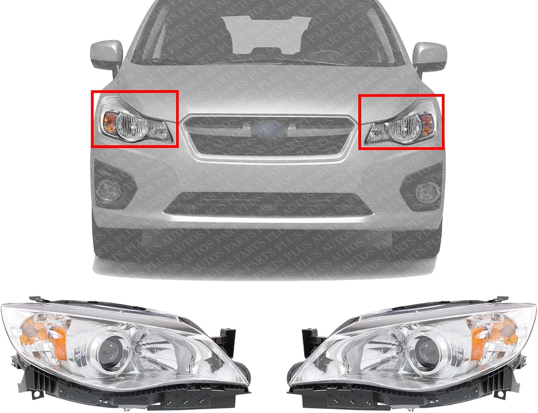 Set Of 2 Front Head Light Assembly Left Driver & Right Passenger Side Direct Replacement Compatible With 2012-2014 Subaru Impreza SU2502148 SU2503148 84001FG381 84001FG380 84001FG3