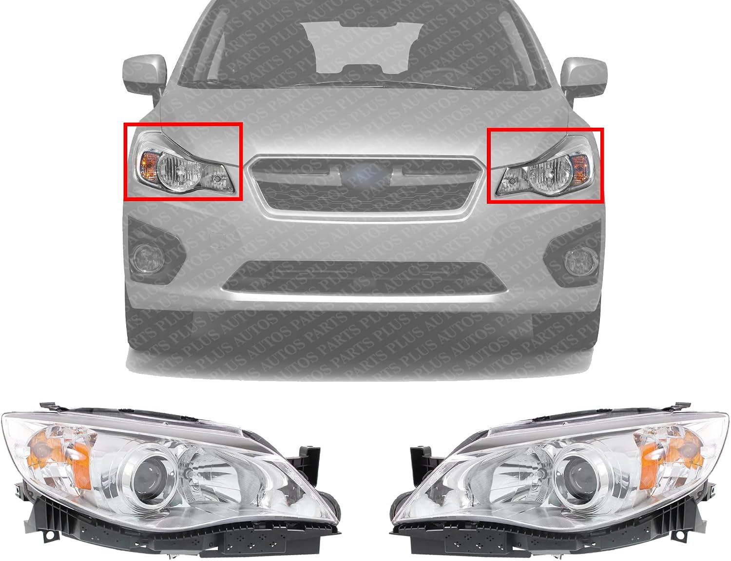 Set Of 2 Front Head Light Assembly Left Driver & Right Passenger Side Direct Replacement Compatible With 2012-2014 Subaru Impreza SU2502148 SU2503148 84001FG381 84001FG380 84001FG3
