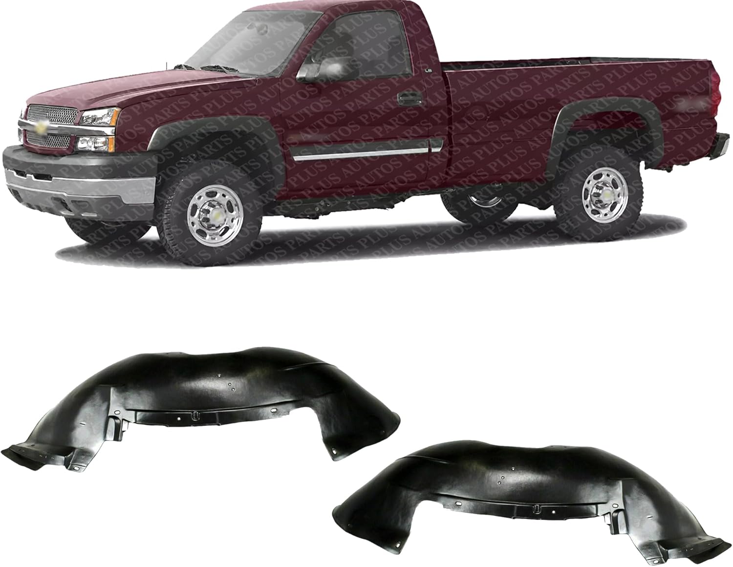 Set Of 2 Front Fender Liner Left Driver & Right Passenger Side Direct Replacement Compatible With 2001-2006 Chevrolet Silverado/GMC Sierra 2500 3500HD GM1249165 GM1248165 15268589