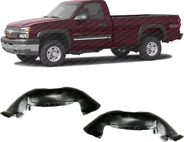 Set Of 2 Front Fender Liner Left Driver & Right Passenger Side Direct Replacement Compatible With 2001-2006 Chevrolet Silverado/GMC Sierra 2500 3500HD GM1249165 GM1248165 15268589