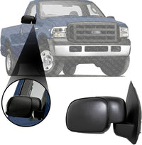 Front Power Mirror Manual Folding Non-Heated Textured Right Passenger Side Direct Replacement Compatible With 1999-2010 Ford F-Series Super Duty FO1321217 F81Z17682AAA