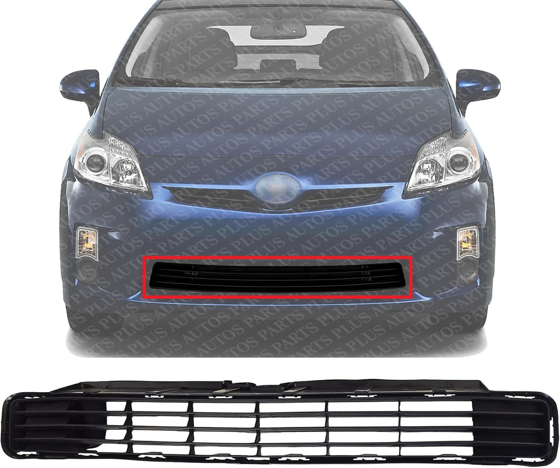 Front Bumper Grille Textured Gray Plastic Direct Replacement Compatible With 2010-2011 Toyota Prius TO1036122 5311247040