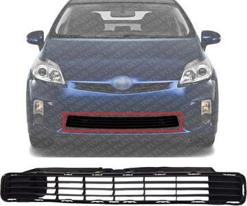 Front Bumper Grille Textured Gray Plastic Direct Replacement Compatible With 2010-2011 Toyota Prius TO1036122 5311247040