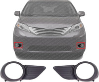Front Fog Light Molding Primed Plastic Without Chrome Trim Left Driver & Right Passenger Side Direct Replacement Compatible With 2011-2017 Toyota Sienna TO1039145 TO1038145