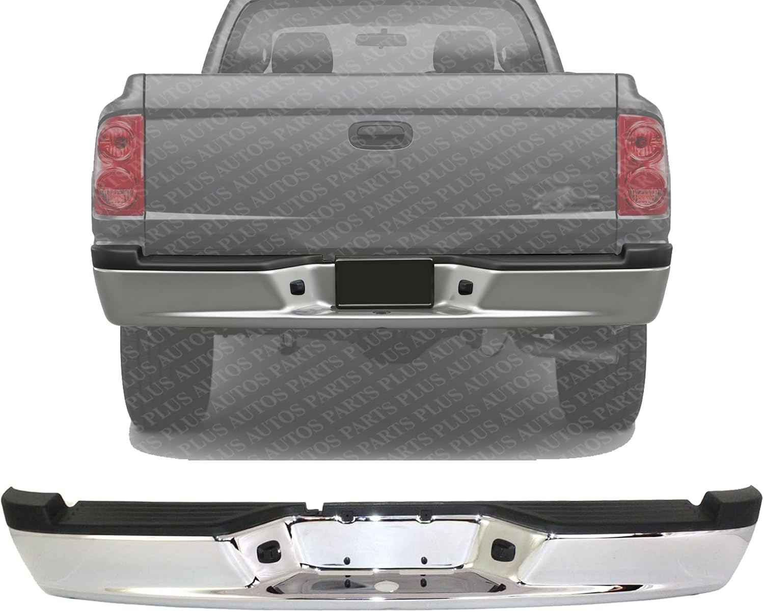 Step Bumper Assembly Chrome Steel Direct Replacement Compatible With 2005-2011 Dodge Dakota CH1103113 55077653AE