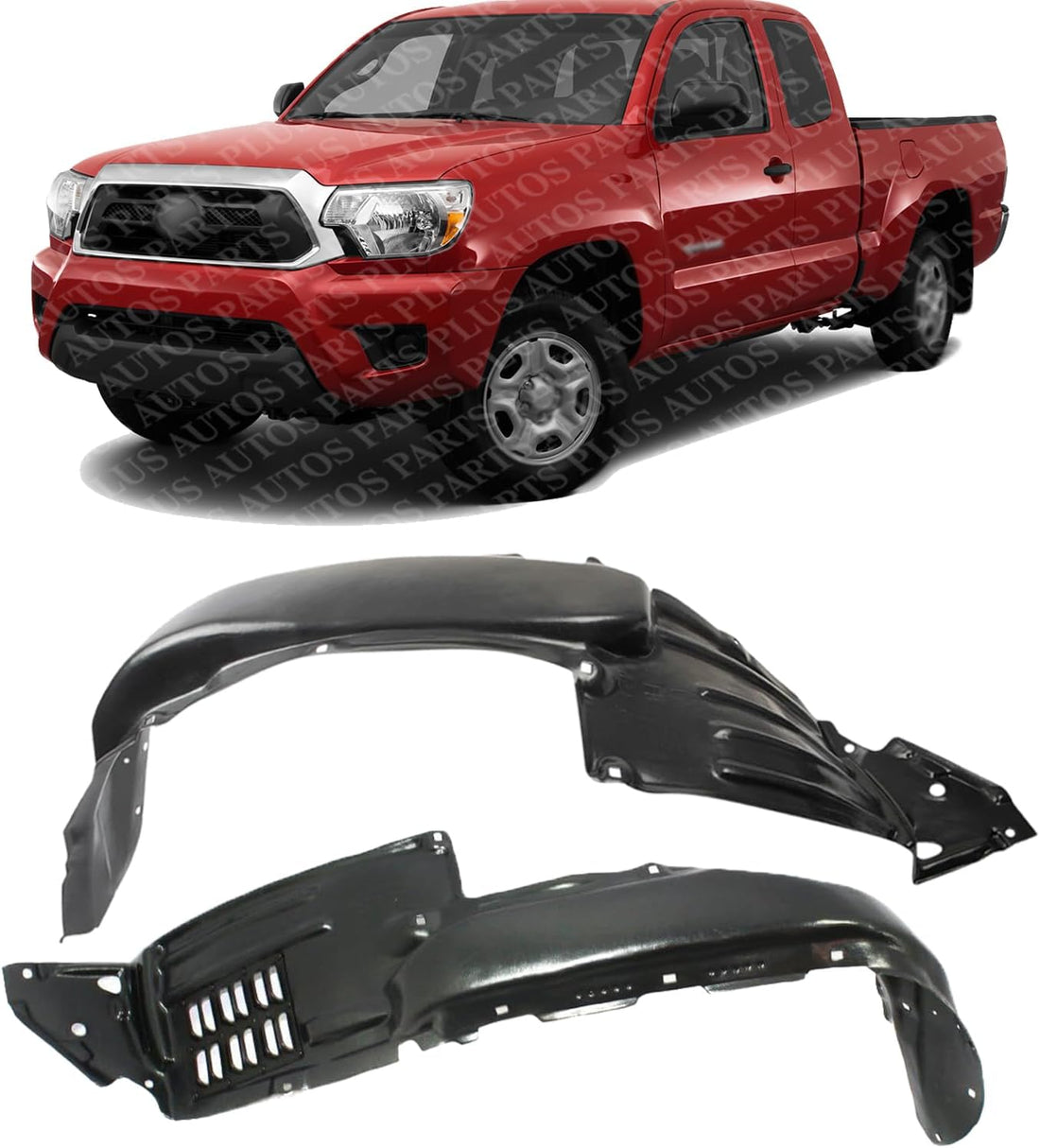 Set Of 2 Front Fender Liner Plastic Left Driver & Right Passenger Side Direct Replacement Compatible With 2012-2015 Toyota Tacoma TO1249176 TO1248176 5380504030 5380604030