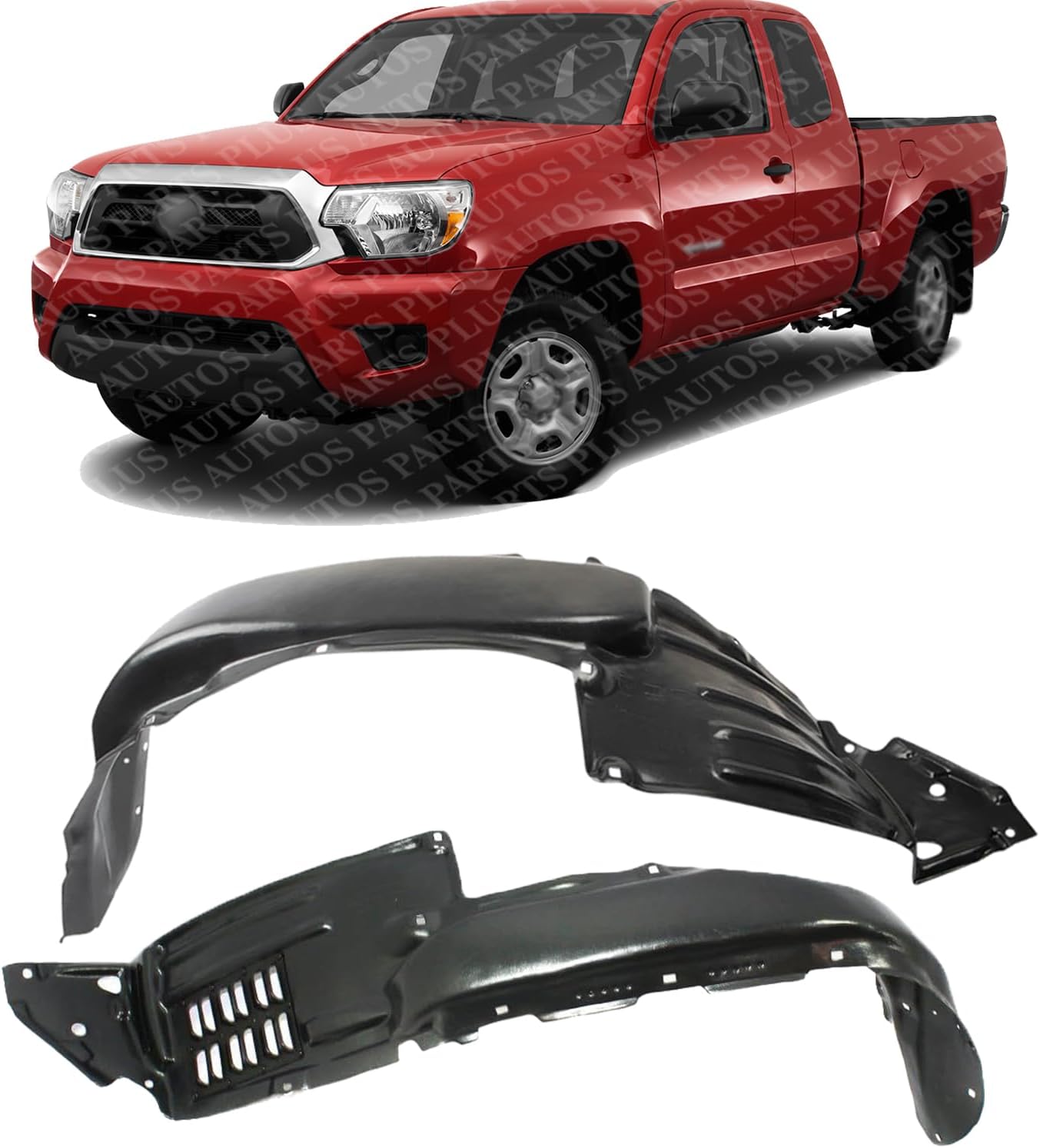 Set Of 2 Front Fender Liner Plastic Left Driver & Right Passenger Side Direct Replacement Compatible With 2012-2015 Toyota Tacoma TO1249176 TO1248176 5380504030 5380604030