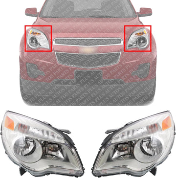 Set OF 2 Front Head Light Assembly Left Driver & Right Passenger Side Direct Replacement Compatible With 2010-2015 Chevrolet Equinox GM2502338 GM2502352 GM2503352 23308256 23383340