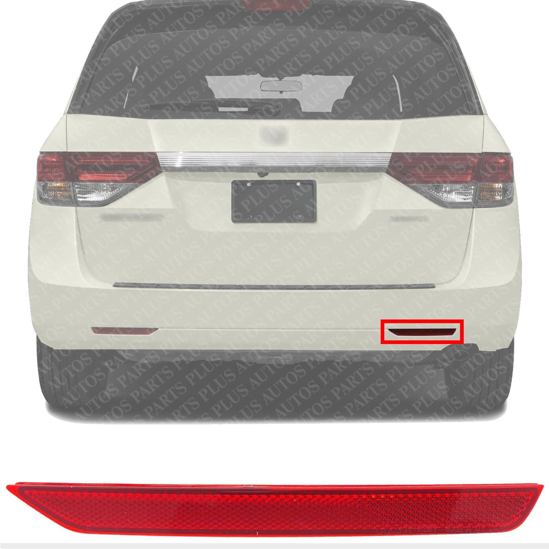 Rear Bumper Reflector Right Passenger Side Direct Replacement Compatible With 2011-2017 Honda Odyssey HO1185100 33505TK8A01