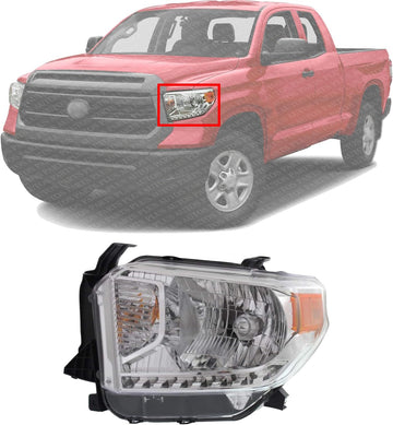 Front Head Light Assembly Driver Left Side Direct Replacement Compatible With 2014-2017 Toyota Tundra TO2502219 811500C091