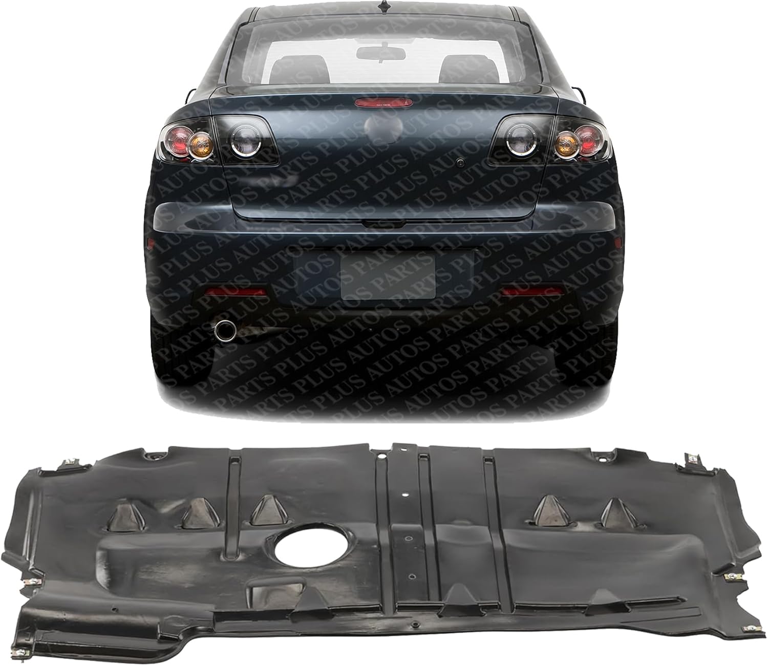 Rear Engine Splash Shield Under Cover Plastic Direct Replacement Compatible with 2004-2009 Mazda 3/5 MA1228103 BP4K56111M