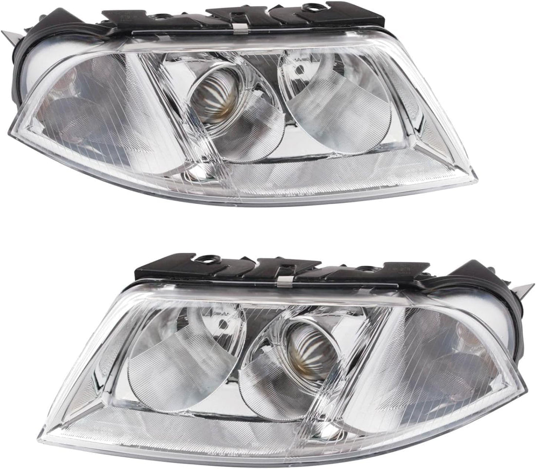 Set Of 2 Front Headlight Assembly Right Passenger & Left Driver Side Direct Replacement Compatible With 2001-2005 Volkswagen Passat VW2503118 VW2502118 3B0941016AQ 3B0941015AQ