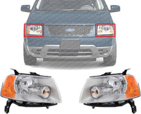 Set of 2 Front Headlight Assembly Right Passenger & Left Driver Side Direct Replacement Compatible With 2005-2007 Ford Freestyle FO2518104 FO2519104 6F9Z13008B 6F9Z13008A