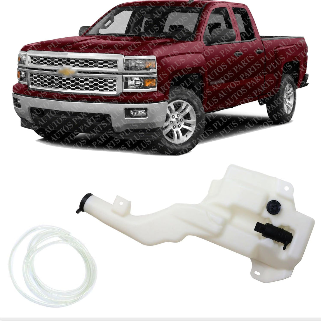 Front Washer Reservoir Tank Assembly Direct Replacement Compatible With 2014-2015 Chevrolet Silverado / GMC Sierra 1500 / 2015 2500HD 3500HD GM1288192 22954986-PFM