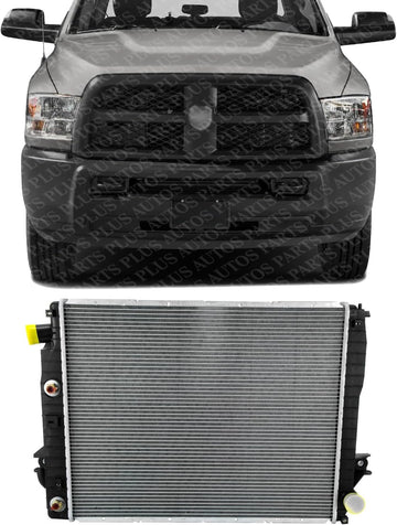 Front Radiator Aluminum Core Direct Replacement Compatible With 2013-2018 Ram 2500 3500 4500 5500 CH3010374 52014720AA