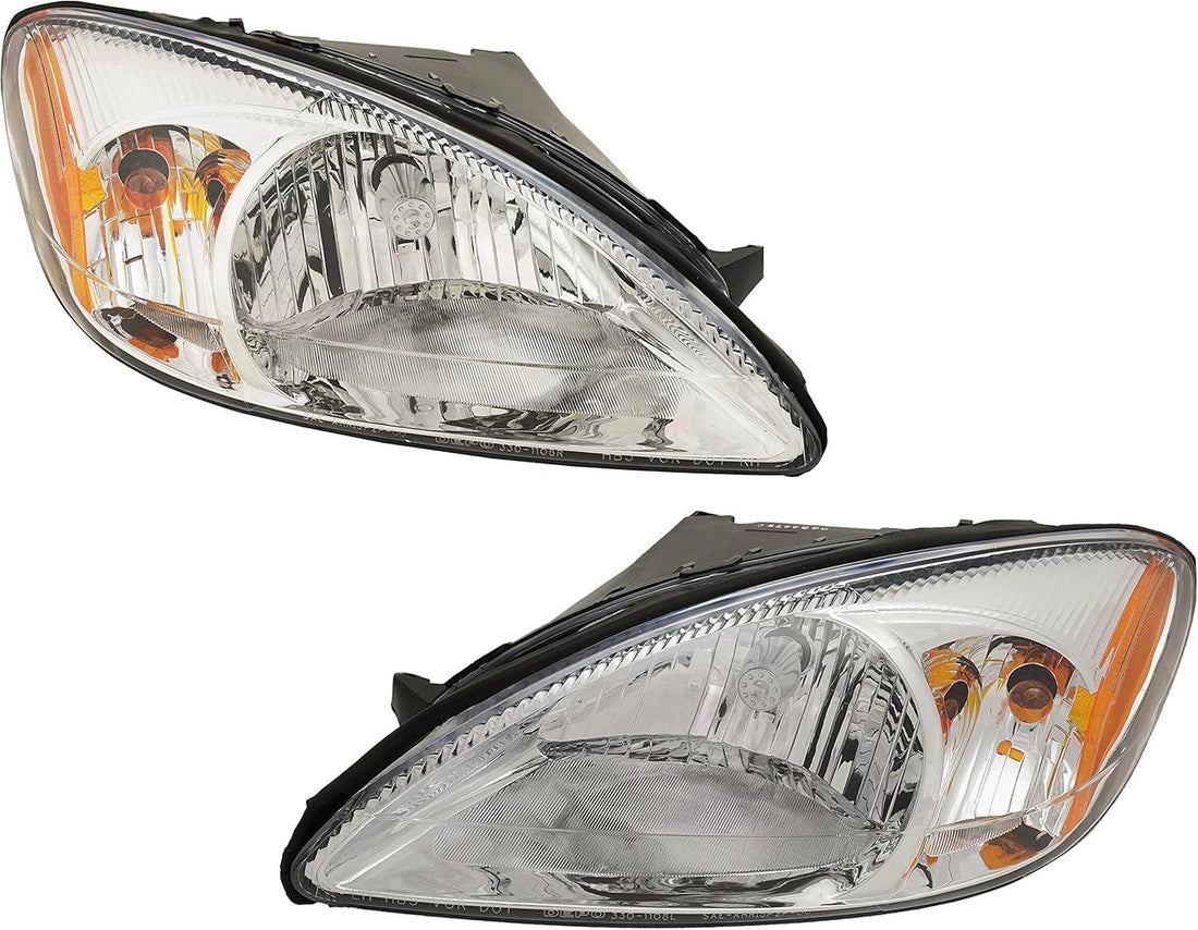 Set Of 2 Front Head Light Assembly Halogen Right Passenger & Left Driver Side Direct Replacement Compatible With 2000-2007 Ford Taurus 1F1Z13008AB-PFM 1F1Z13008AA-PFM
