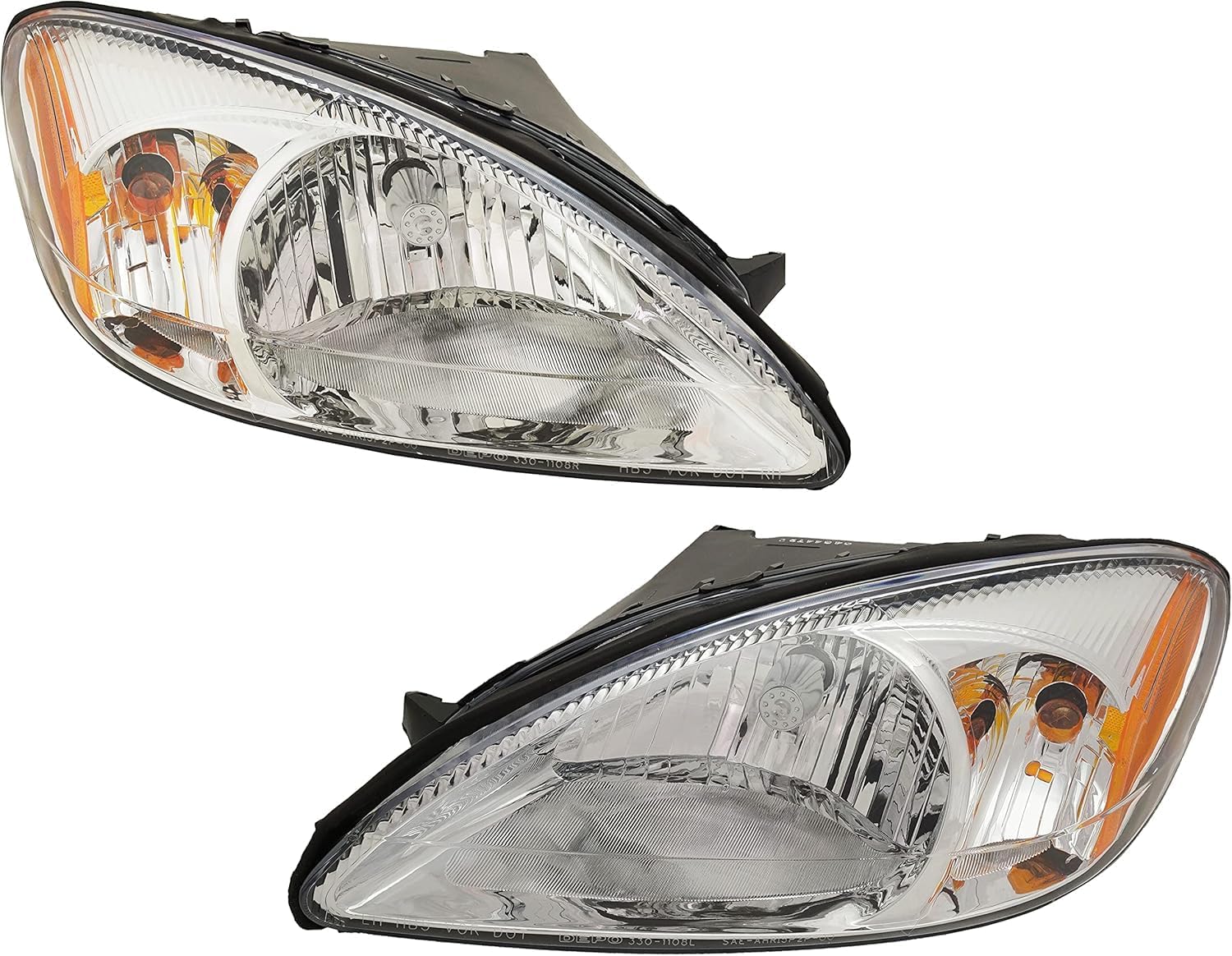 Set Of 2 Front Head Light Assembly Halogen Right Passenger & Left Driver Side Direct Replacement Compatible With 2000-2007 Ford Taurus 1F1Z13008AB-PFM 1F1Z13008AA-PFM