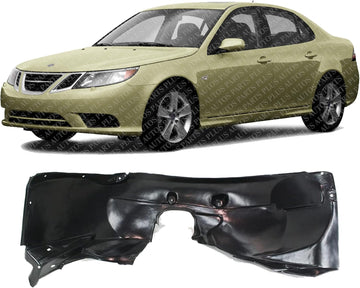 Front Fender Liner Left Driver Side Direct Replacement Compatible With 2006-2009 Saab 9-3 SB1248106 12764962