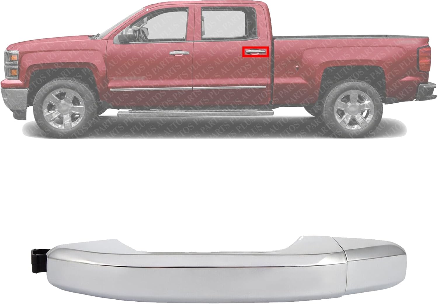 Rear Exterior Door Handle Chrome Left Driver Side Direct Replacement Compatible with 2014-2022 Chevrolet Silverado/GMC Sierra / 2015-2018 Suburban/Tahoe GM1520151 22923598