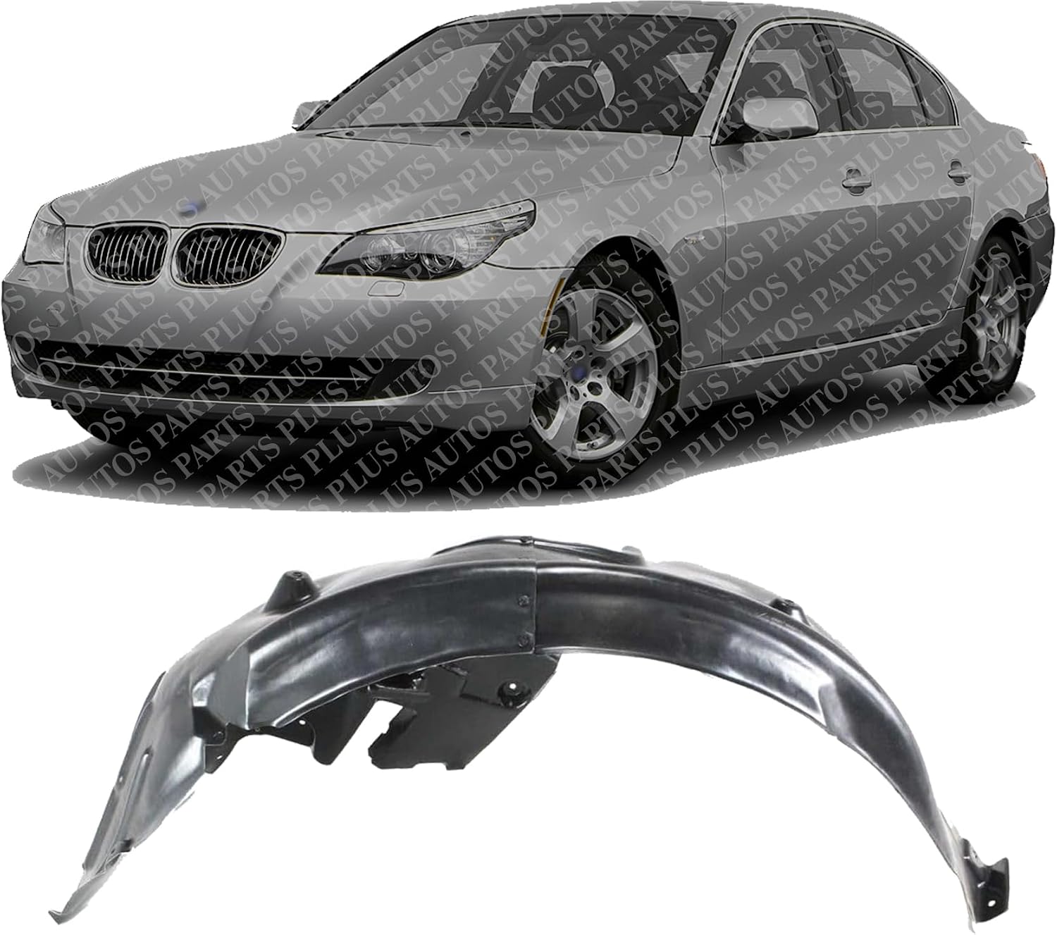 Front Section Fender Liner Left Driver Side Direct Replacement Compatible With 2008-2010 BMW 5-Series BM1248147 51718042013