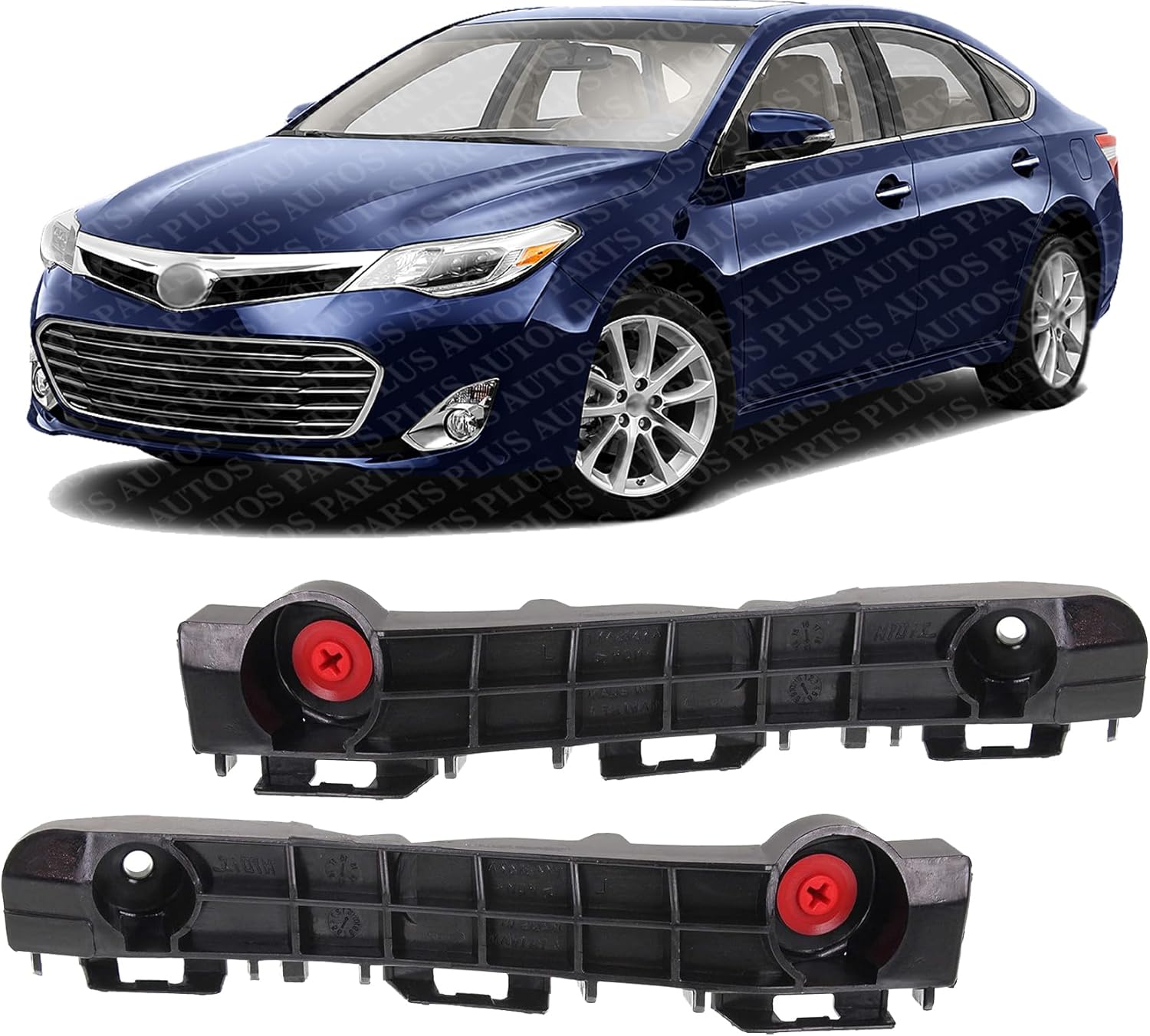 Set Of 2 Front Bumper Bracket Plastic Left Driver & Right Passenger Side Direct Replacement Compatible With 2013-2018 Toyota Avalon TO1033114 TO1032114 5214507030 5214607030